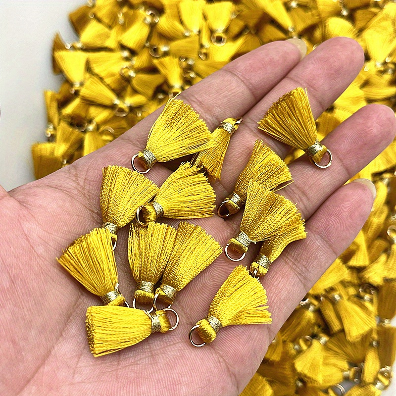 10pcs Metal Mini Split Ring Tassel Decorative Pendants